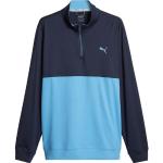 Marineblaue Color Blocking Puma Stehkragen Basic-Shirts mit Reißverschluss aus Polyester für Herren 