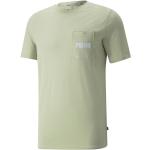Reduzierte Grüne Bestickte Puma Shirts mit Tasche aus Baumwolle für Herren Größe XL 