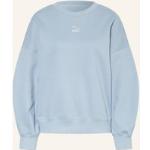 Reduzierte Hellblaue Oversize Puma Damensweatshirts aus Baumwolle Größe S 