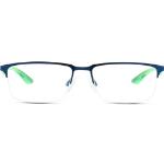 Blaue Puma Rechteckige Vollrand Brillen aus Metall für Herren 