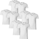 Weiße Puma Basic V-Ausschnitt T-Shirts aus Baumwolle für Herren Größe S 4-teilig 