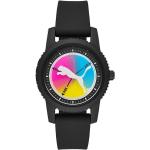 Reduzierte Schwarze Puma Kunststoffarmbanduhren mit Kunststoff-Uhrenglas für Damen 