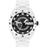 Reduzierte Weiße Puma Kunststoffarmbanduhren mit Kunststoff-Uhrenglas für Herren 