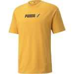 Gelbe Kurzärmelige Puma Yellow Rundhals-Ausschnitt T-Shirts für Herren Größe M 