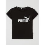 Graue Melierte Puma Fit Kinder T-Shirts aus Baumwolle für Jungen Größe 110 