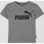 Graue Melierte Puma Fit Kinder T-Shirts aus Baumwolle für Jungen Größe 110 
