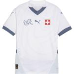 PUMA Schweiz 2024 Fußball Auswärtstrikot Teenager | Mit Aucun | Weiß/Blau | Größe: 164 PUMA White-Icy Blue 773972_02_164