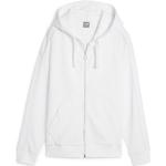 Reduzierte Weiße Puma Zip Hoodies & Sweatjacken mit Reißverschluss aus Baumwolle mit Kapuze für Damen Größe M 