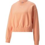 Reduzierte Orange Unifarbene Puma Rundhals-Ausschnitt Damensweatshirts aus Baumwolle Größe S für den für den Herbst 