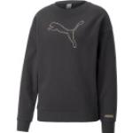 Schwarze Puma Rundhals-Ausschnitt Rundhals-Pullover für Damen Größe L für den für den Herbst 