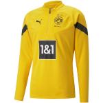 Gelbe Langärmelige Puma BVB T-Shirts aus Polyester für Herren Größe XS 