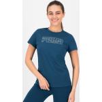 Blaue Puma T-Shirts aus Baumwolle für Damen Größe M 