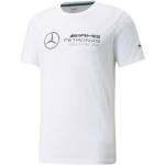 Weiße Kurzärmelige Puma Mercedes AMG Petronas Mercedes Benz Merchandise T-Shirts aus Baumwolle für Herren Größe XS 