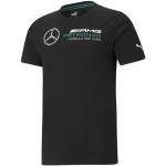 Schwarze Kurzärmelige Puma Mercedes AMG Petronas Mercedes Benz Merchandise T-Shirts aus Baumwolle für Herren Größe XS 