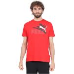 Reduzierte Rote Sportliche Puma T-Shirts aus Baumwolle für Herren Größe M 