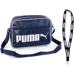 Marineblaue Retro Puma Campus Messenger Bags & Kuriertaschen mit Reißverschluss für Herren 