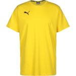 Gelbe Kurzärmelige Puma teamGOAL Rundhals-Ausschnitt T-Shirts für Herren Größe S 