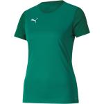 Grüne Kurzärmelige Puma teamGOAL Katzen-Shirts mit Katzenmotiv aus Polyester für Damen Größe S 