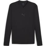 Reduzierte Schwarze Langärmelige Puma teamGOAL V-Ausschnitt V-Shirts aus Polyester enganliegend für Herren Größe 3 XL 