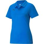 Blaue Gepunktete Puma teamLIGA Bio Katzen-Shirts mit Katzenmotiv für Damen Größe L 