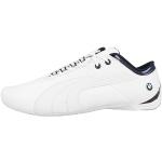 Weiße Bestickte Puma Future Cat M1 BMW Merchandise Low Sneaker aus Glattleder für Herren Größe 43 