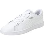 Reduzierte Weiße Puma Smash Low Sneaker aus Leder für Herren Größe 48,5 