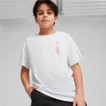 Silberne Kurzärmelige Puma Kinder T-Shirts aus Jersey Größe 176 