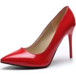 Bordeauxrote Elegante Spitze High Heels & Stiletto-Pumps ohne Verschluss aus PU für Damen Größe 41 für den für den Sommer 