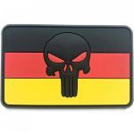 Punisher Totenkopf mit Deutschlandflagge PVC Patch schwarz