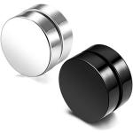 Silberne Punk Magnet-Ohrringe aus Edelstahl für Damen 