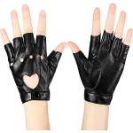 Schwarze Punk Fingerlose Handschuhe & Halbfinger-Handschuhe aus PU für Damen Einheitsgröße für den für den Herbst 