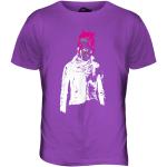 Violette Punk T-Shirts aus Baumwolle für Herren Größe L 