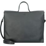 Schwarze Bree Lederhandtaschen mit Reißverschluss aus Leder mit Laptopfach für Damen 