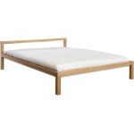 Hellbraune Minimalistische Queensize Betten aus Massivholz höhenverstellbar 160x200 