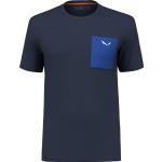 Marineblaue Melierte Salewa Pure Shirts mit Tasche aus Polyamid für Herren Größe S 