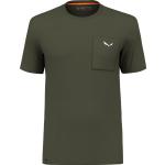 Olivgrüne Melierte Salewa Pure Shirts mit Tasche aus Jersey für Herren Größe XL 