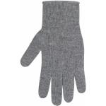 Graue Unifarbene Nachhaltige Fingerhandschuhe aus Wolle für Damen Größe 7 