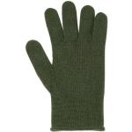 Grüne Unifarbene Nachhaltige Fingerhandschuhe aus Wolle für Damen Größe 7 