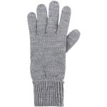 Graue Nachhaltige Strick-Handschuhe aus Wolle schmutzabweisend für Herren Größe 7 für den für den Winter 