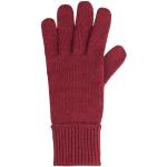 Burgundfarbene Nachhaltige Strick-Handschuhe aus Wolle schmutzabweisend für Herren Größe 7 für den für den Winter 