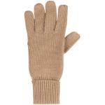 Kamelbraune Nachhaltige Strick-Handschuhe aus Wolle schmutzabweisend für Herren Größe 6.5 für den für den Winter 