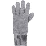 Graue Nachhaltige Strick-Handschuhe aus Wolle schmutzabweisend für Herren Größe 7.5 für den für den Winter 