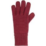 Burgundfarbene Nachhaltige Strick-Handschuhe aus Wolle schmutzabweisend für Herren Größe 6.5 für den für den Winter 
