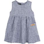 Marineblaue Gestreifte Mini Minikleider für Kinder & kurze Kinderkleider aus Leinen Größe 86 für den für den Sommer 