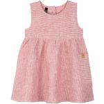 Mauvefarbene Gestreifte Mini Minikleider für Kinder & kurze Kinderkleider aus Leinen Größe 86 für den für den Sommer 