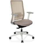 Beige Ergonomische Bürostühle & orthopädische Bürostühle  aus Stoff höhenverstellbar 