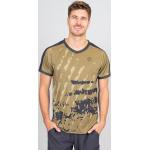 Reduzierte Olivgrüne Bidi Badu V-Ausschnitt T-Shirts aus Polyester für Herren Größe XS Große Größen 