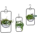 Silberne Moderne Pureday Pflanzenampeln & Blumenampeln aus Edelstahl 3-teilig 