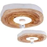 Weiße Pureday Runde Deckenleuchten & Deckenlampen aus Akazienholz E27 