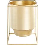 Goldene Moderne 18 cm Pureday Runde Übertöpfe 18 cm aus Metall mit Ständer 